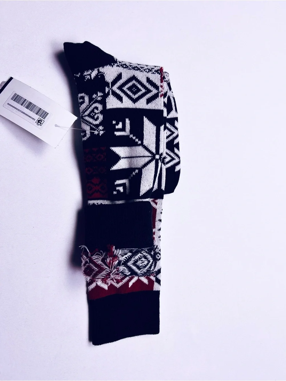 Ralph Lauren Black, White & Red Fair Isle Socks